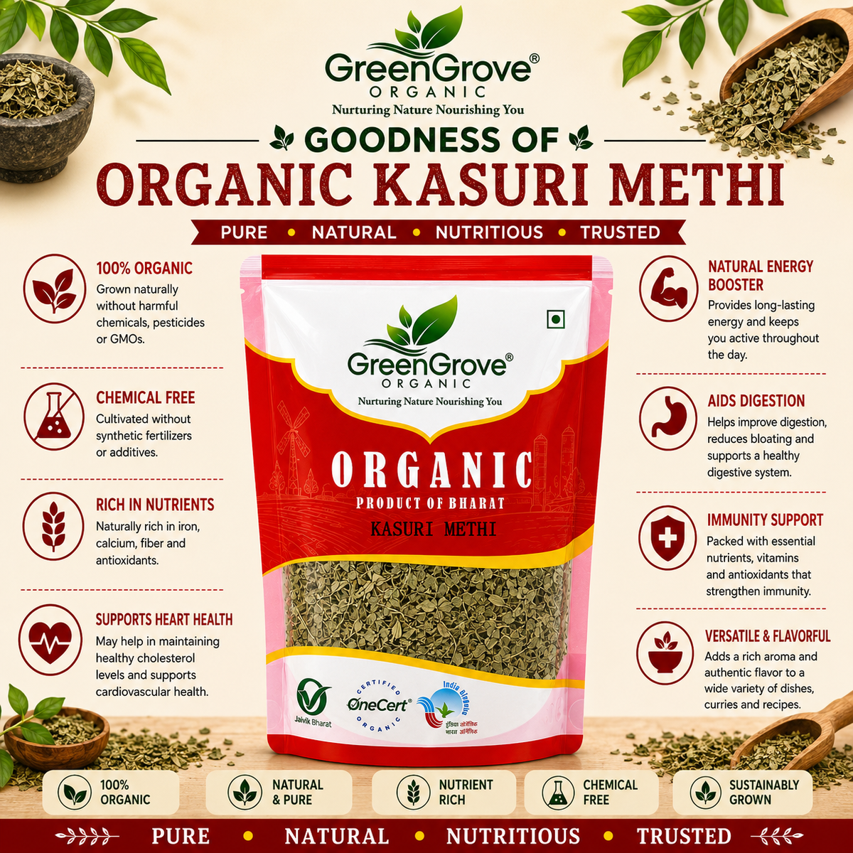GreenGrove Organic Kasuri Methi