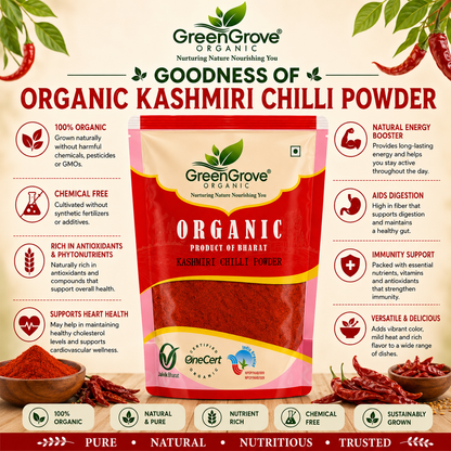 GreenGrove Organic Kashmiri Chilli Powder