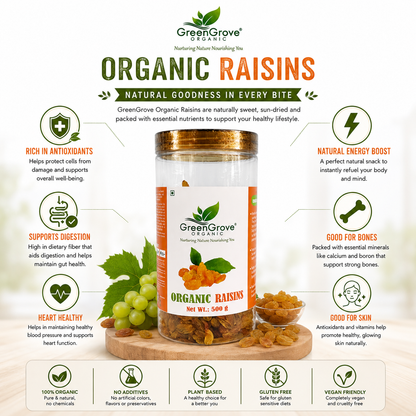 GreenGrove Organic Raisins 500 gm