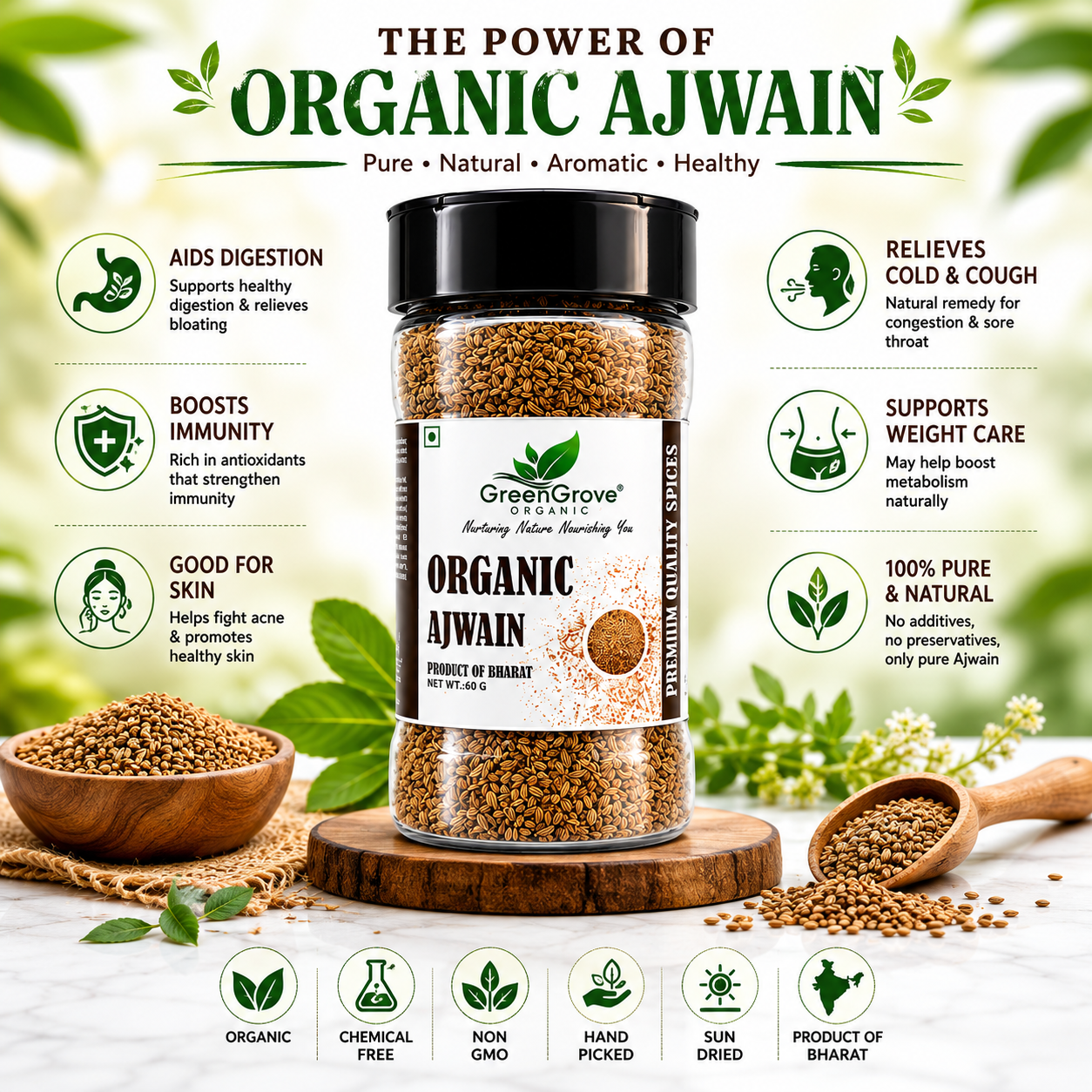 GreenGrove Organic Ajwain