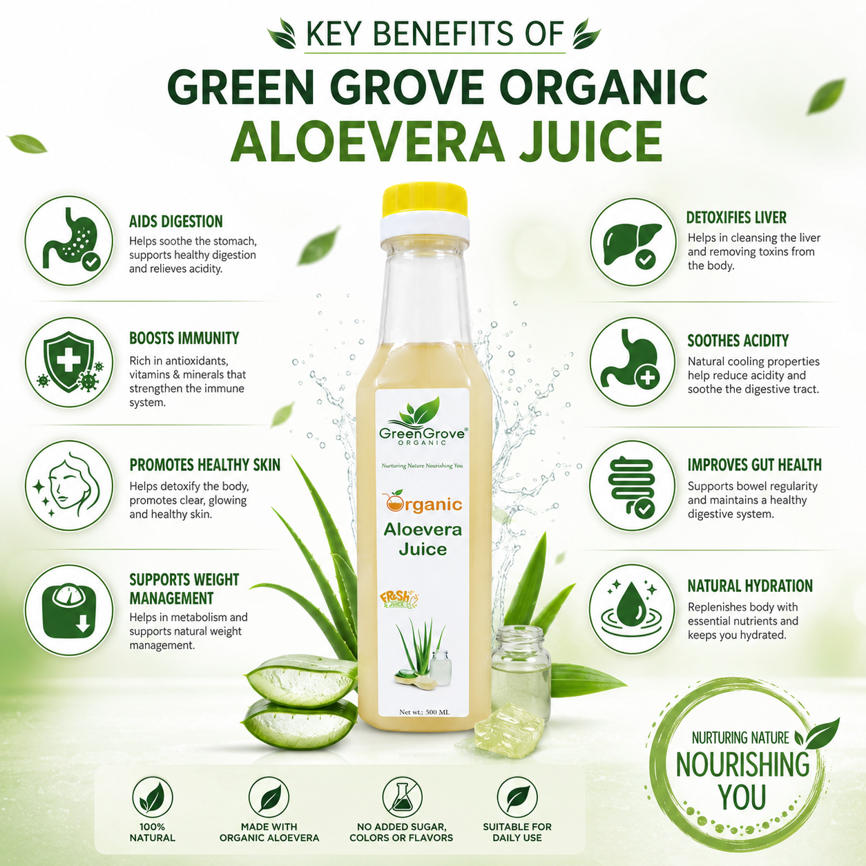 GreenGrove Organic Aloevera Juice 500 ml