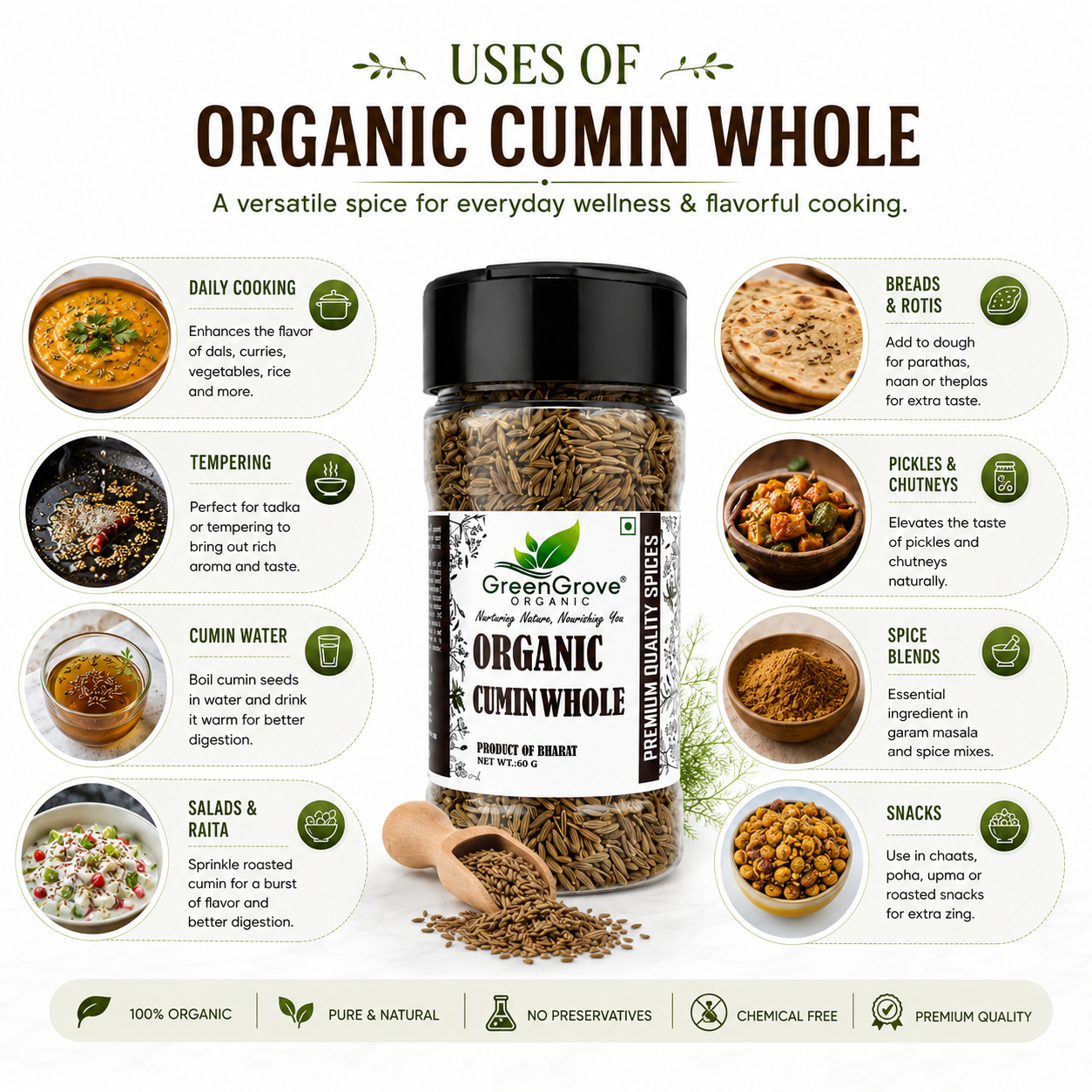 GreenGrove Organic Cumin Whole