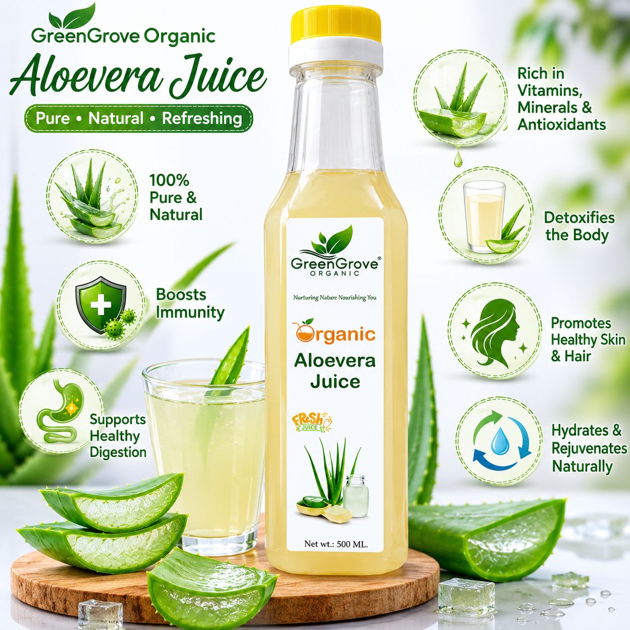 GreenGrove Organic Aloevera Juice 500 ml