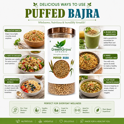 GreenGrove Organic Puffed Bajra 100 g
