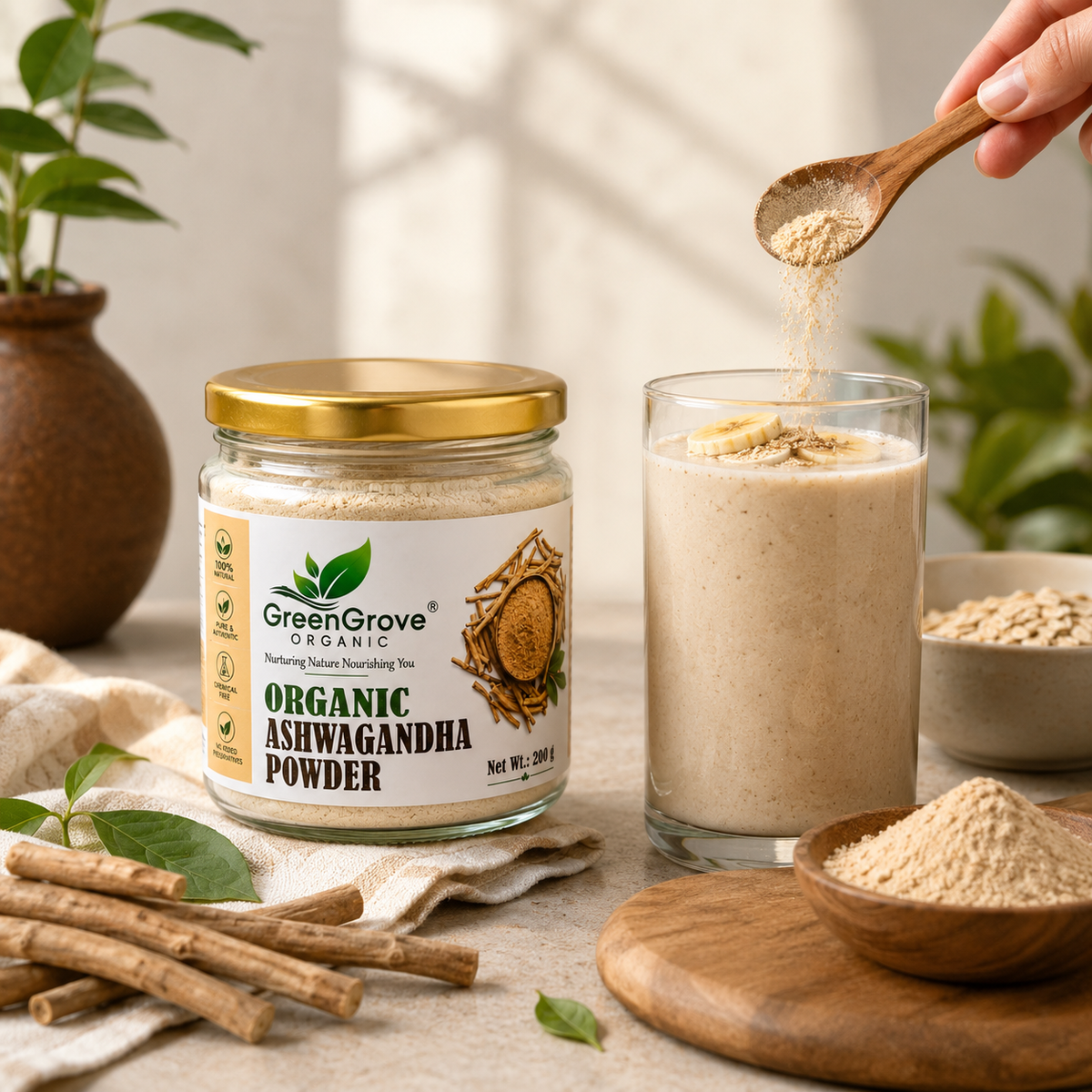 GreenGrove Organic Ashwagandha Powder