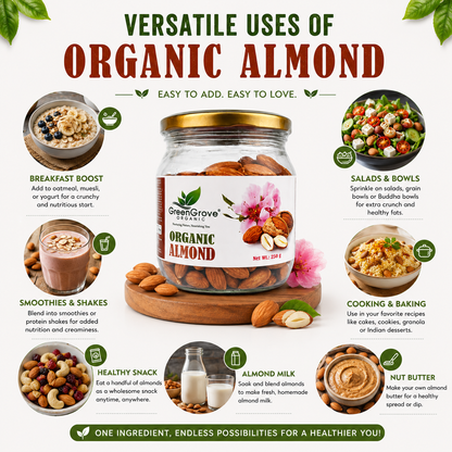 GreenGrove Organic Almond 250 gm