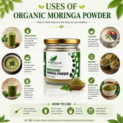 GreenGrove Organic Moringa Powder 150 gm