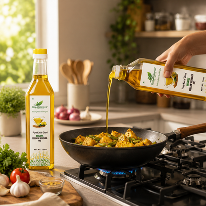 GreenGrove Organic Yellow Mustard Oil 1 Ltr