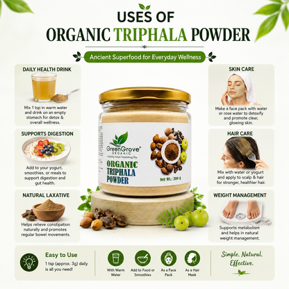 GreenGrove Organic Triphala Powder 200 gm