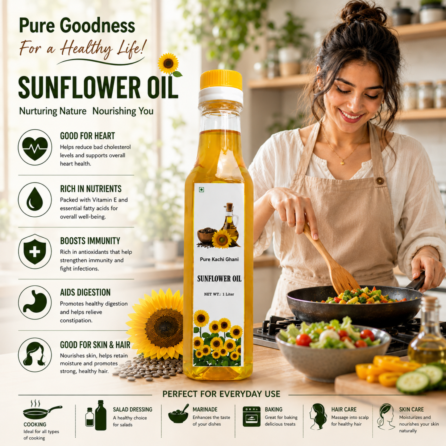 GreenGrove Organic Sunflower Oil 1 ltr