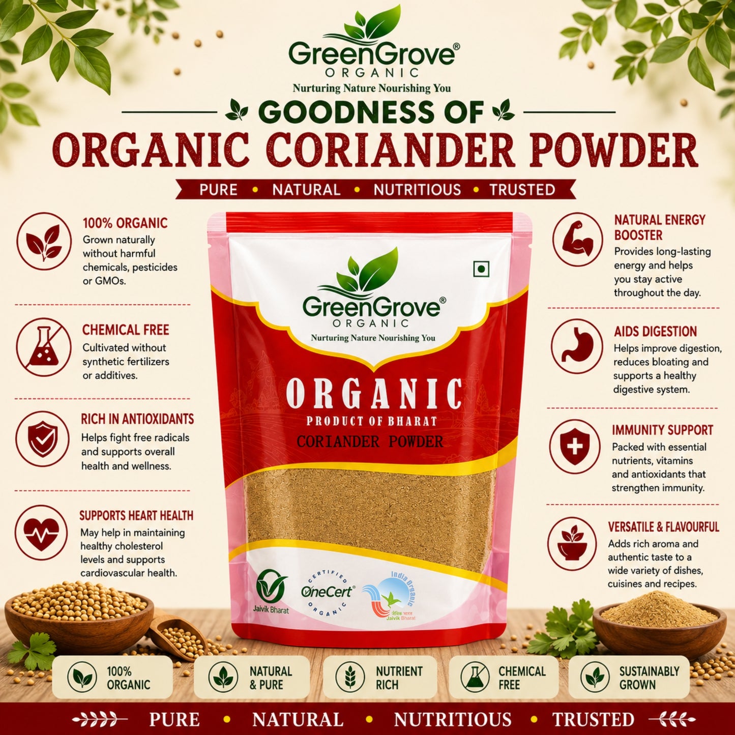 GreenGrove Organic Coriander Powder