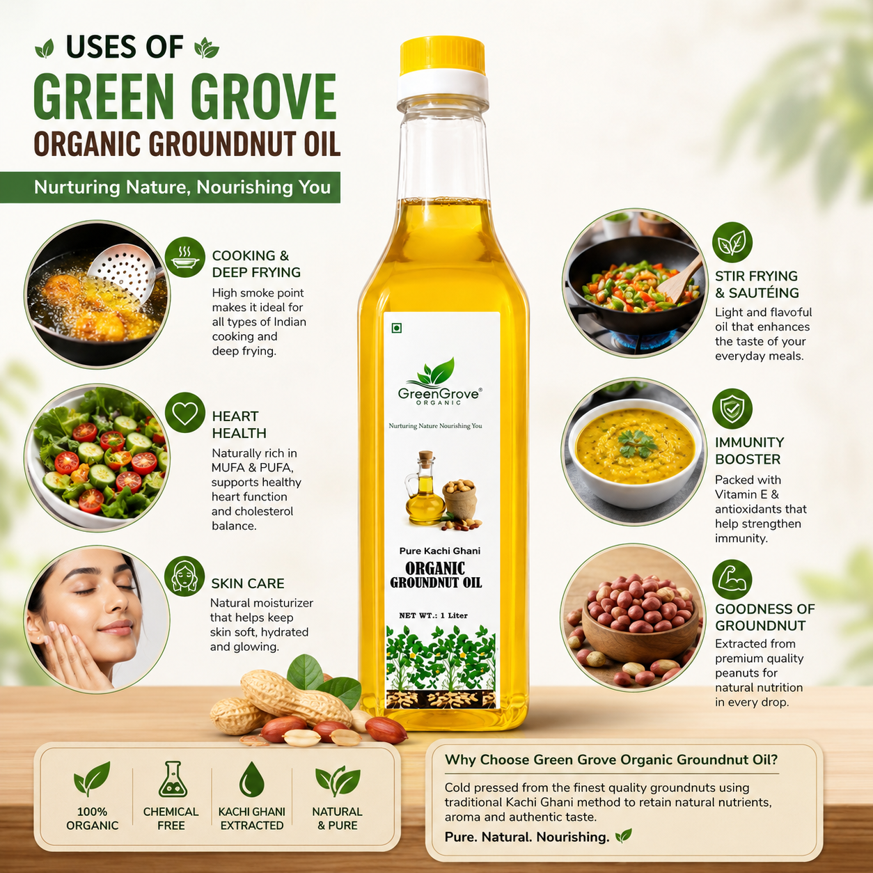 GreenGrove Organic Groundnut Oil 1 ltr