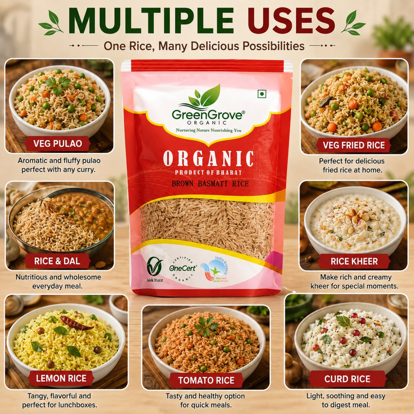 GreenGrove Organic Brown Basmati Rice