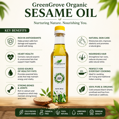 GreenGrove Organic Sesame Oil 500 ml
