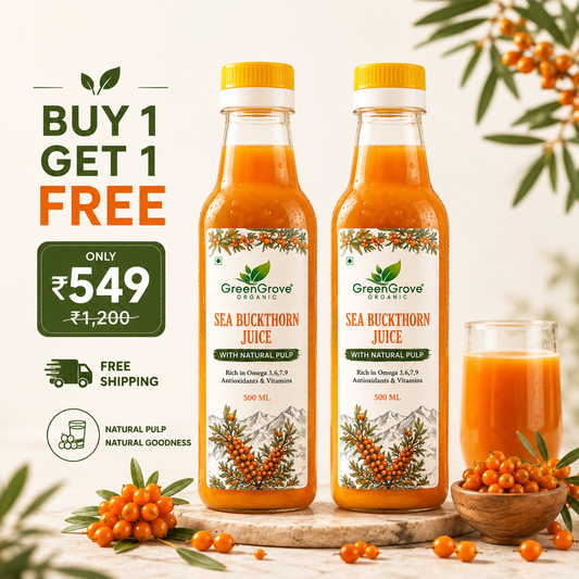 Buy 1 Get 1 Free Himalayan Sea Buckthorn Juice | 1 L (2 × 500 ML) | Daily Wellness Pack