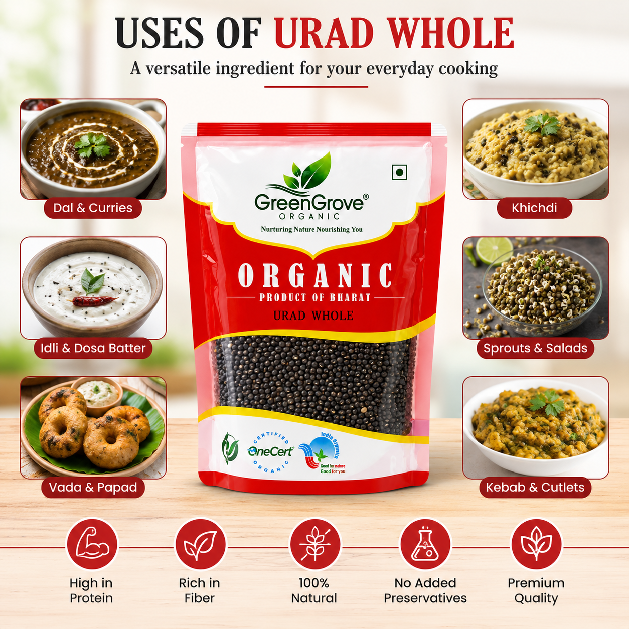 GreenGrove Organic Urad Whole