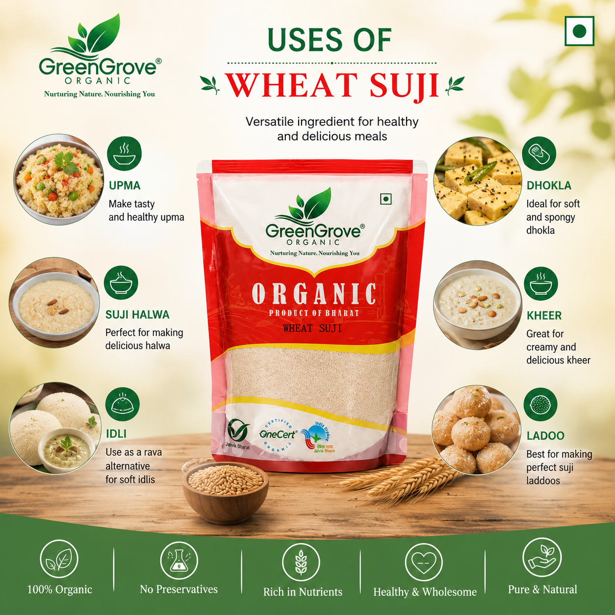 GreenGrove Organic Wheat Suji
