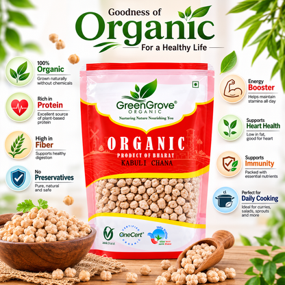 GreenGrove Organic Kabuli Chana 1 kg