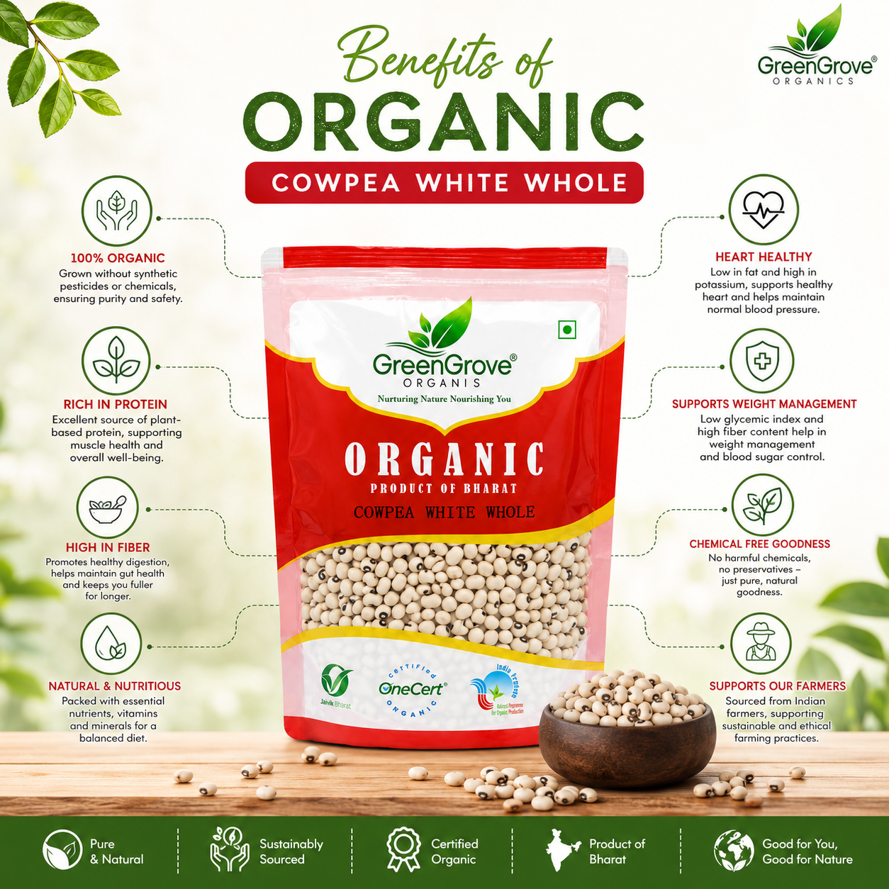 GreenGrove Organic Cowpea White Whole