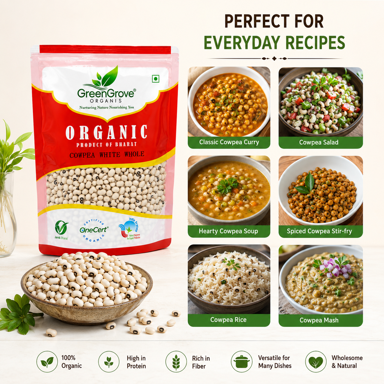 GreenGrove Organic Cowpea White Whole