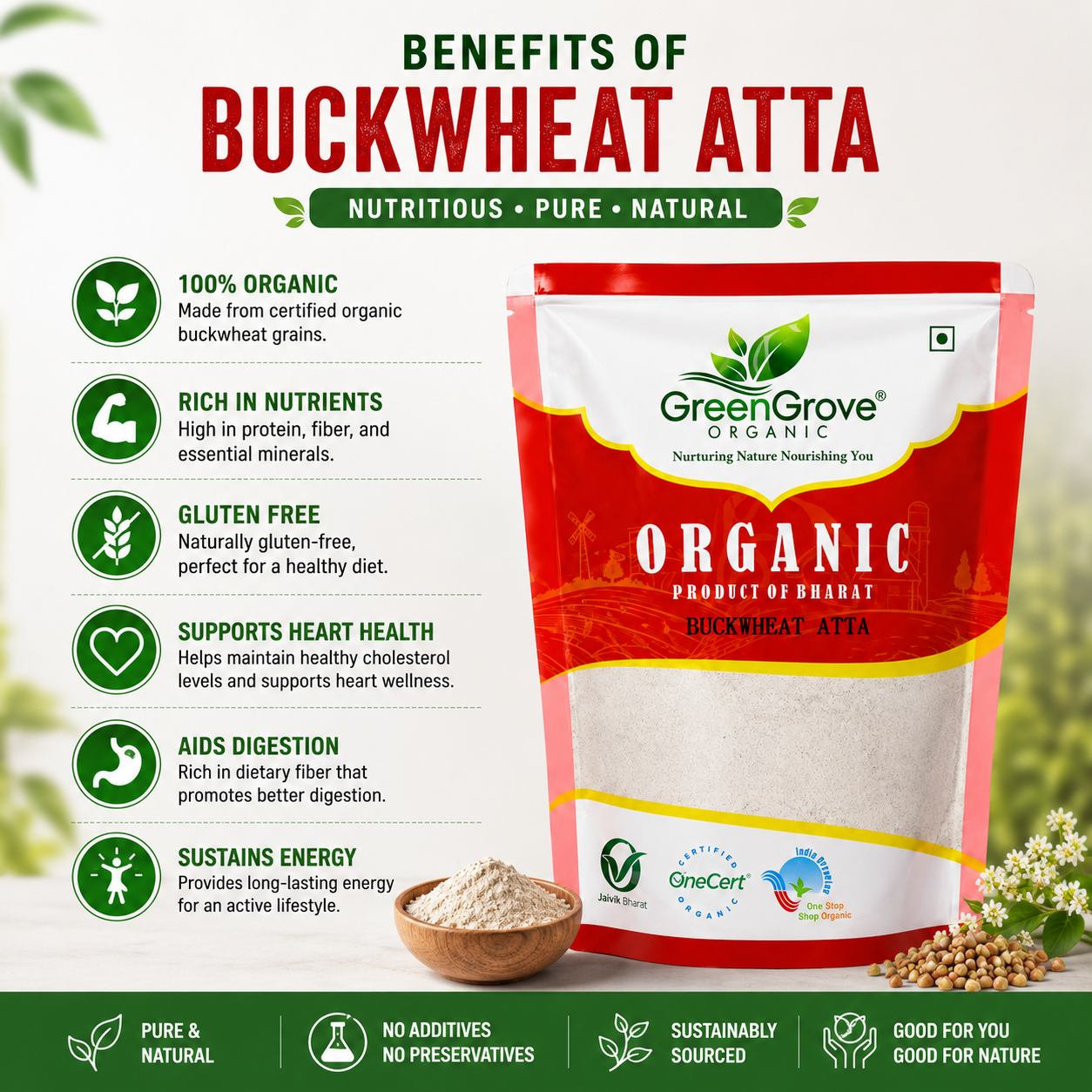 GreenGrove Organic Buckwheat Flour