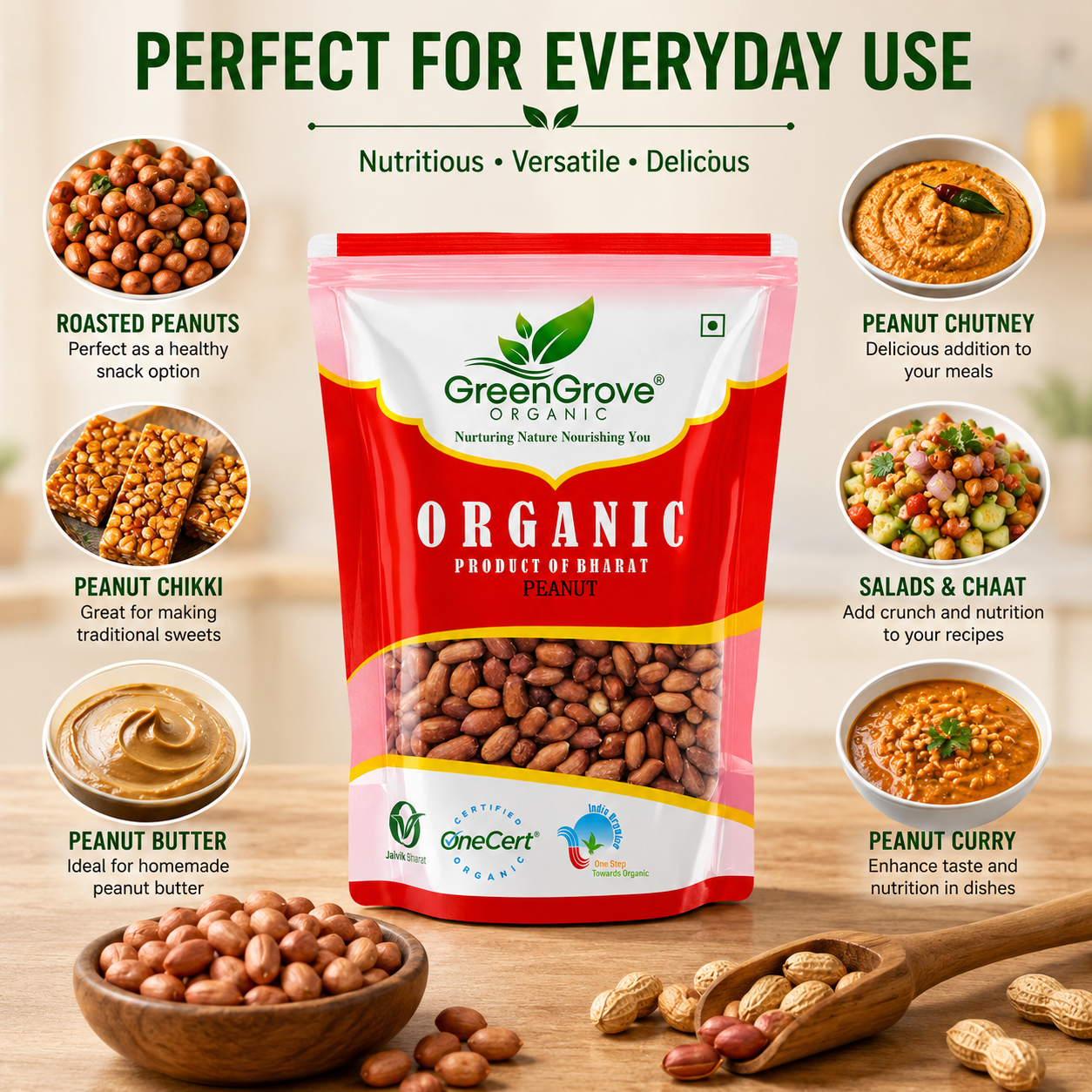 GreenGrove Organic Peanut 500 gm