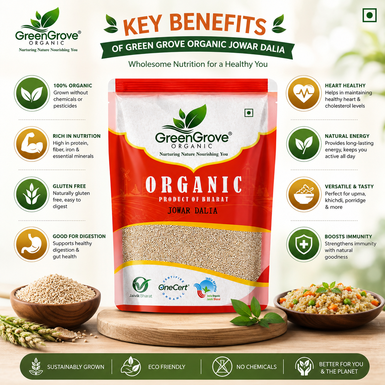 GreenGrove Organic Jowar Dalia