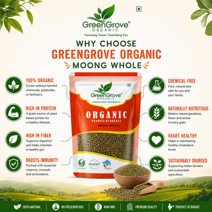 GreenGrove Organic Moong Dal Whole 1 kg