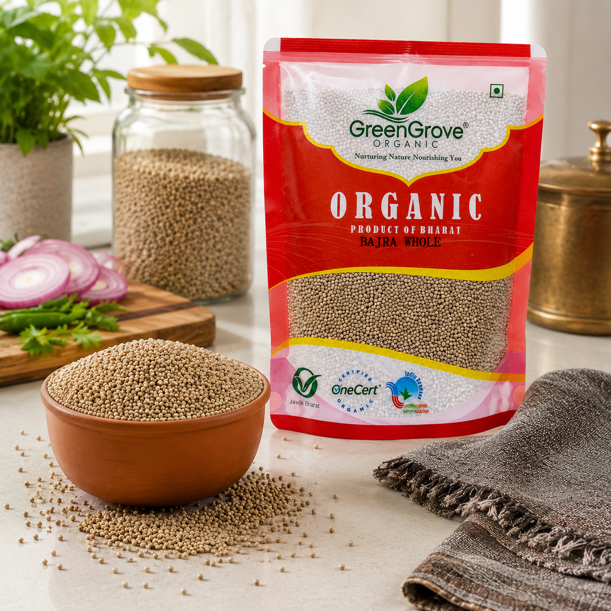GreenGrove Organic Bajra Whole