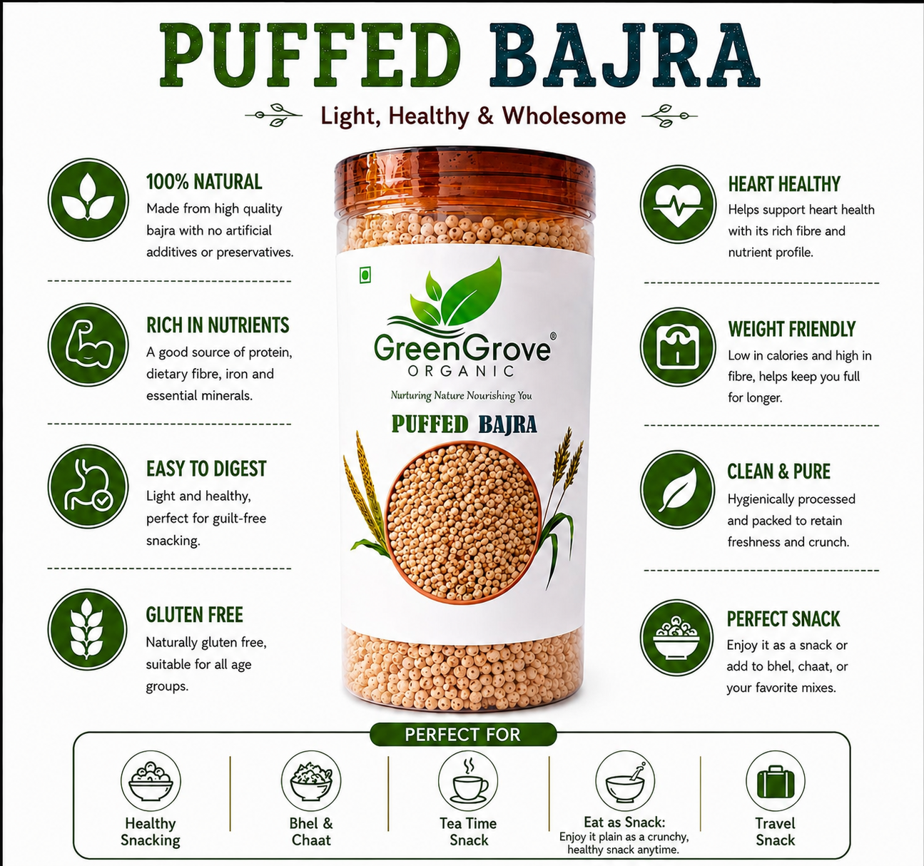 GreenGrove Puffed Bajra  100 g