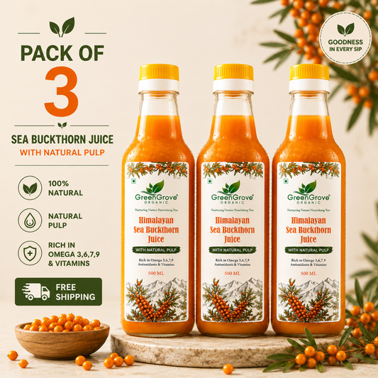 Himalayan Sea Buckthorn Juice Pack of 3 | 1.5 L (3 × 500 ML) | Wellness Saver