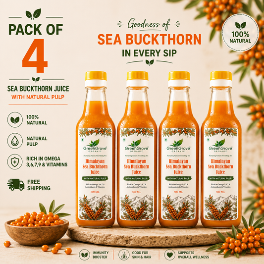 Himalayan Sea Buckthorn Juice Pack of 4 | 2 L (4 × 500 ML) | Best Value