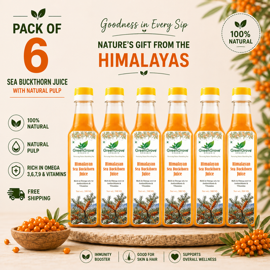 Himalayan Sea Buckthorn Juice Pack of 6 | 3 L (6 × 500 ML) | Ultimate Value Pack